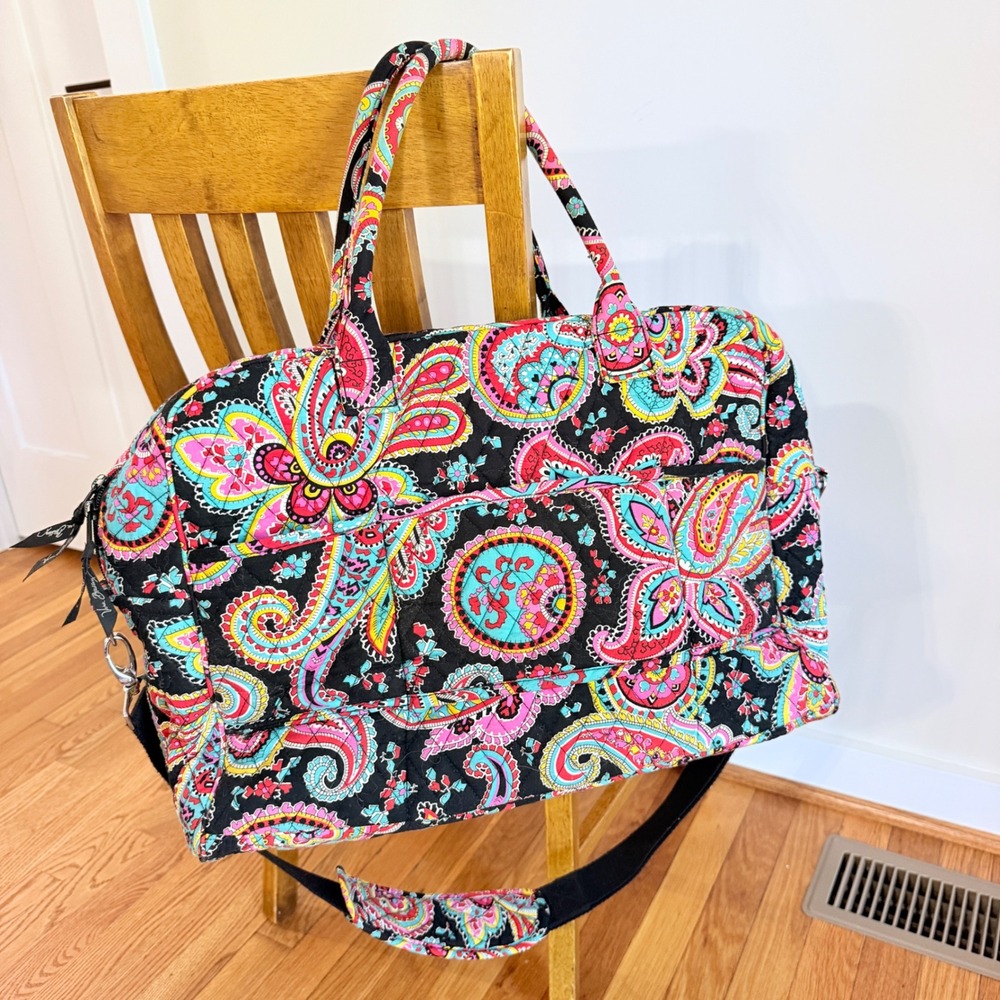 Vera Bradley Parisian Paisley 3 Piece Travel Set Weekender and Cosmetic Bags - Picture 6 of 16
